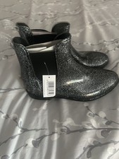 Mud Rocks Ladies Ankle Wellies – Size 6 – Grey Glitter – BNWT