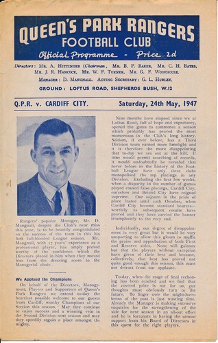 Qpr cardiff city 1946 1947 - cardiff,