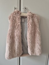 NEXT Girls Pink Fur Gilet with