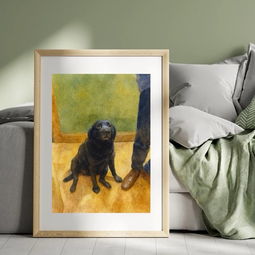 Watercolour black labrador - watercolour,
