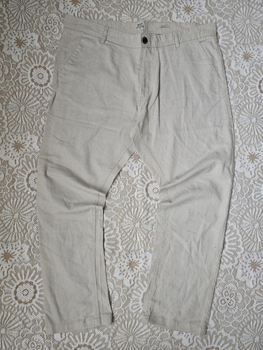 Mens linen blend trousers - linen,