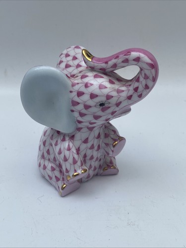 Herend baby elephant - elephant, raspberry