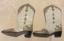 Ladies white and gold leather