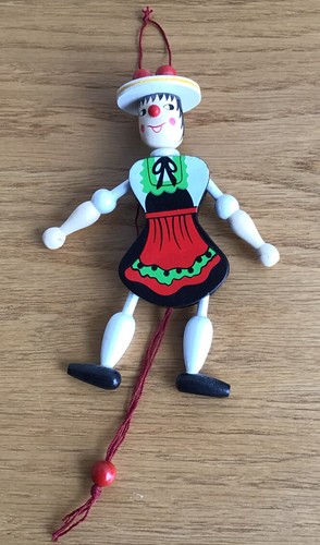 Welsh girl wooden jumping jack - welsh,