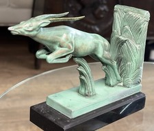 MAX Le VERRIER Bronze Antelope Statue, BookEnd. ART DECO - STUNNING