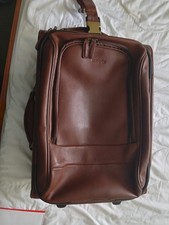 Leather suitcase with wheels