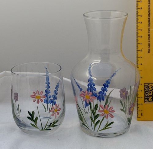Hand painted glass bedside - a,