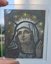 Stained Glass Mary kiln fired glass insert piece window art lady religious