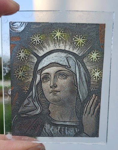 Stained glass mary - kiln, fired