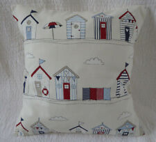 Beach Hut Cushion Cover Blue