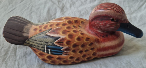 Wooden duck decoy hand - duck, carved