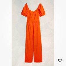TU Clothing Women’s Wide Leg Bow Back Jumpsuit  Orange Summer 12 