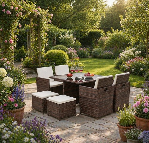 Rattan garden furniture - garden,
