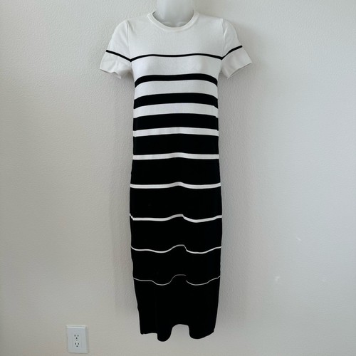 Zara black white stripe short - black,