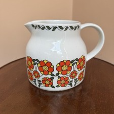 Taunton Vale Orange  Daisy Large Jug Retro Vintage Flower Power collectable 13cm