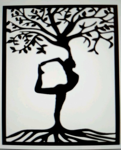 Elegant black metal yoga - black,