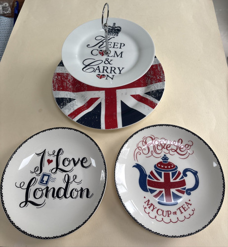 Union jack two - tier, ceramic