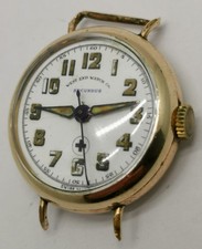 Vtg c1914 West End Secundus Military Style Rolled Gold 27mm Gents Wrist Watch