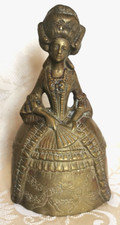 ANTIQUE, LARGE, BRASS LADY BELL,  MARIE ANTOINETTE
