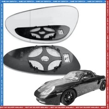 Left passenger side mirror glass for Porsche Boxster 1998-2004 wide angle heated