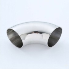 1X 45mm 90 Degree 304 Stainless Steel Polished Mandrel Exhaust Pipe Bend Elbow