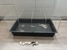 Ferplast Guinea Pig Home 100 Indoor Cage Grey Hutch Hamster Rodent Chicks