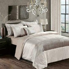 Luxury Sequin Satin Duvet Quilt Cover Set Bedding Set Double King SuperKing Size