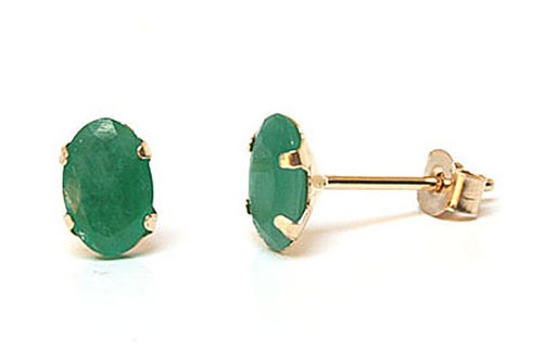 9ct gold emerald - emerald, oval