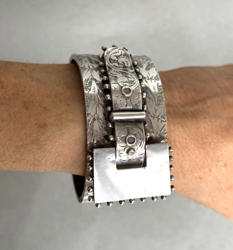 Antique victorian silver cuff - antique,
