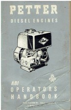 PETTER AB1 SERIES DIESEL ENGINE ORIGINAL 1968 OPERATORS HANDBOOK