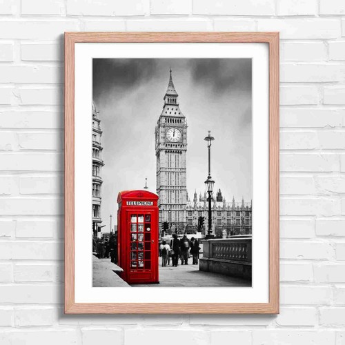Red telephone box - red, big