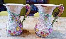 Pair Vintage Arthur Wood Garden Wall 8" Jugs