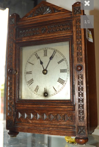 Oak mantel clock - oak, full