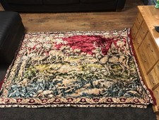 Vintage Tapestry Rug with Deer