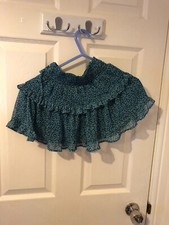 Peacocks Kids Girls green frilly skirt 6-7 years polyester elasticated waist