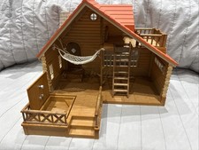 Sylvanian Families Log Cabin with Original Accessories And Box VGC!