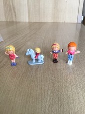 4 X BLUEBIRD POLLY POCKET 1991 FIGURES FOR DREAM WORLD WHITE & YELLOW POOL TILES