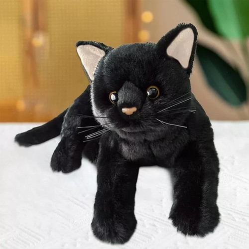 Black cat plush toy cute - cat,