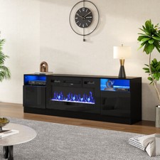 Black Fireplace with Surround