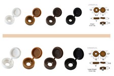 * Large & Small Plastic Hinged Screw Cover Caps for M3.5 - M5 Screws, 4 Colours*