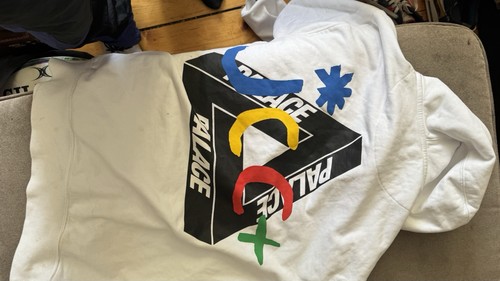 Palace tri ferg white hoodie - palace, tri-ferg