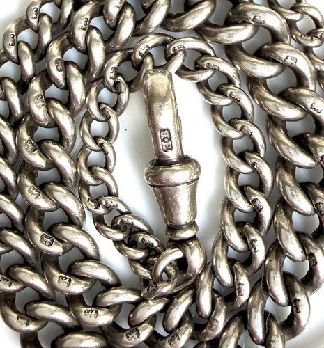 Antique silver albert watch - silver,