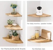 Floating Corner Shelf Shelves Wooden Wall Storage Display Shelf Unit Wall Mount