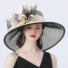Wide Brim Sun Hat for Ladies - Wedding, Tea Party & Church Events