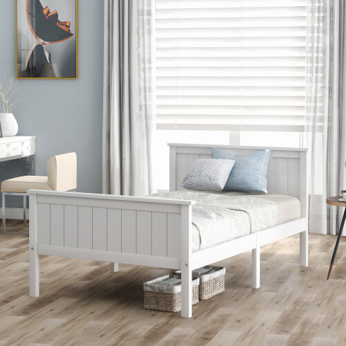 White wooden bed frame - wooden, 3ft