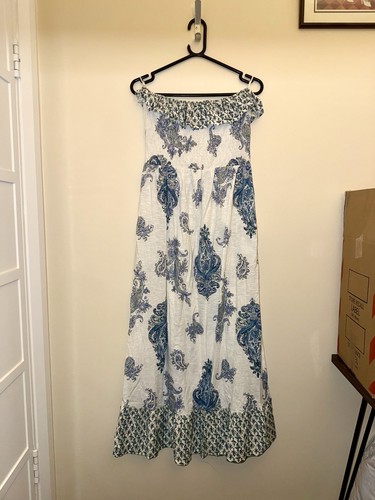 Next blue paisley shirred - blue, maxi