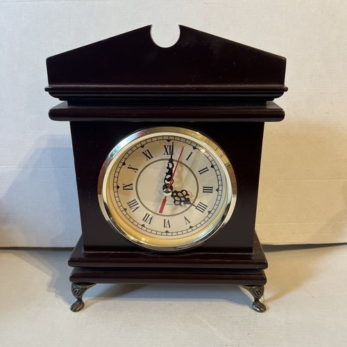 Vintage wooden mantel - wooden, clock