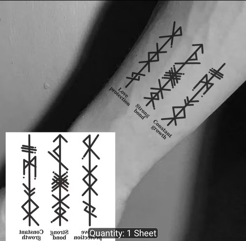 Viking rune temporary tattoo - rune,