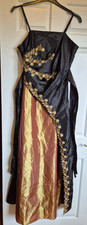 Cherlone brown gold dress - cherlone,