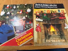 2 x Vintage Knitting Patterns Christmas Creations WHSmith Stockings Decorations